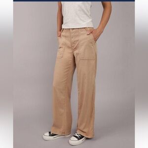 American Eagle high waist dreamy drape baggy wide leg cargo size 14